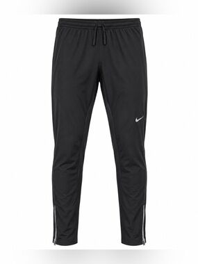 Nike Running Pants Mens M Long Black Ankle Zip Mesh Reflective Track Activewear